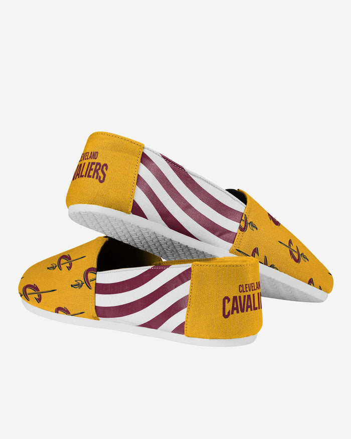 Cleveland Cavaliers Womens Stripe Canvas Shoe FOCO - FOCO.com