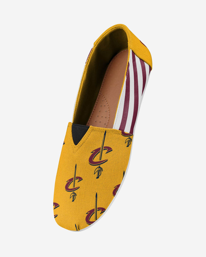 Cleveland Cavaliers Womens Stripe Canvas Shoe FOCO - FOCO.com