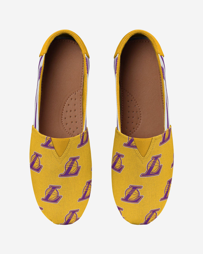 Los Angeles Lakers Womens Stripe Canvas Shoe FOCO - FOCO.com