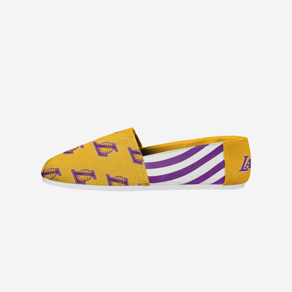 Los Angeles Lakers Womens Stripe Canvas Shoe FOCO S - FOCO.com