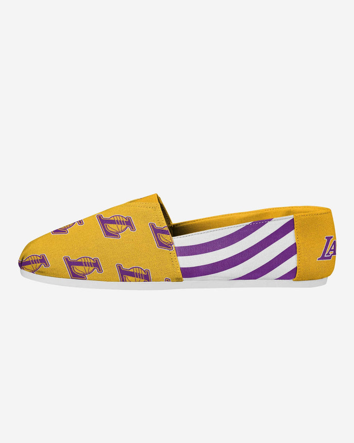 Los Angeles Lakers Womens Stripe Canvas Shoe FOCO S - FOCO.com