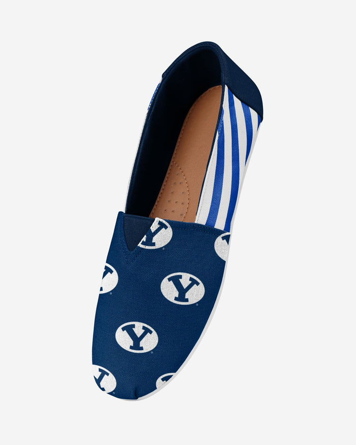 BYU Cougars Womens Stripe Canvas Shoe FOCO - FOCO.com