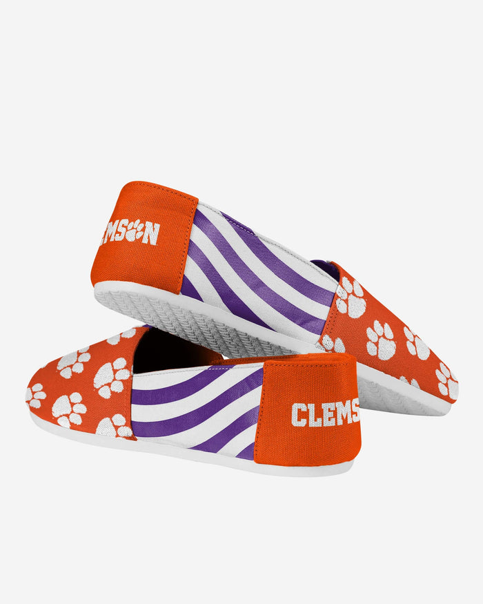 Clemson Tigers Womens Stripe Canvas Shoe FOCO - FOCO.com