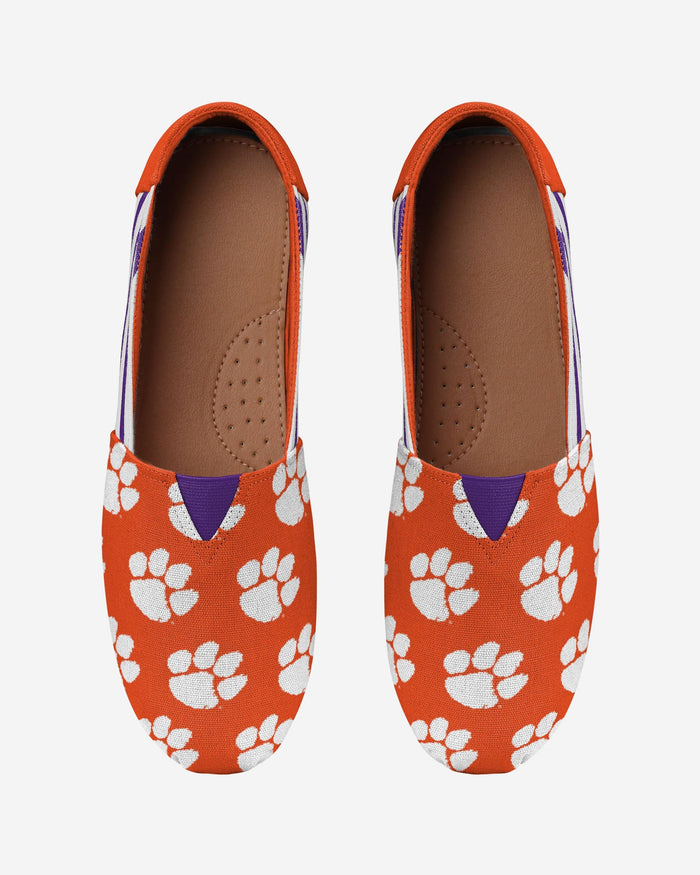 Clemson Tigers Womens Stripe Canvas Shoe FOCO - FOCO.com