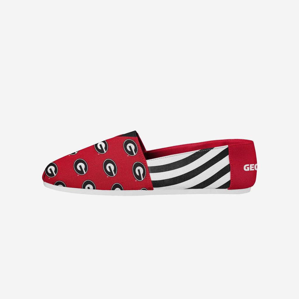 Georgia Bulldogs Womens Stripe Canvas Shoe FOCO S - FOCO.com