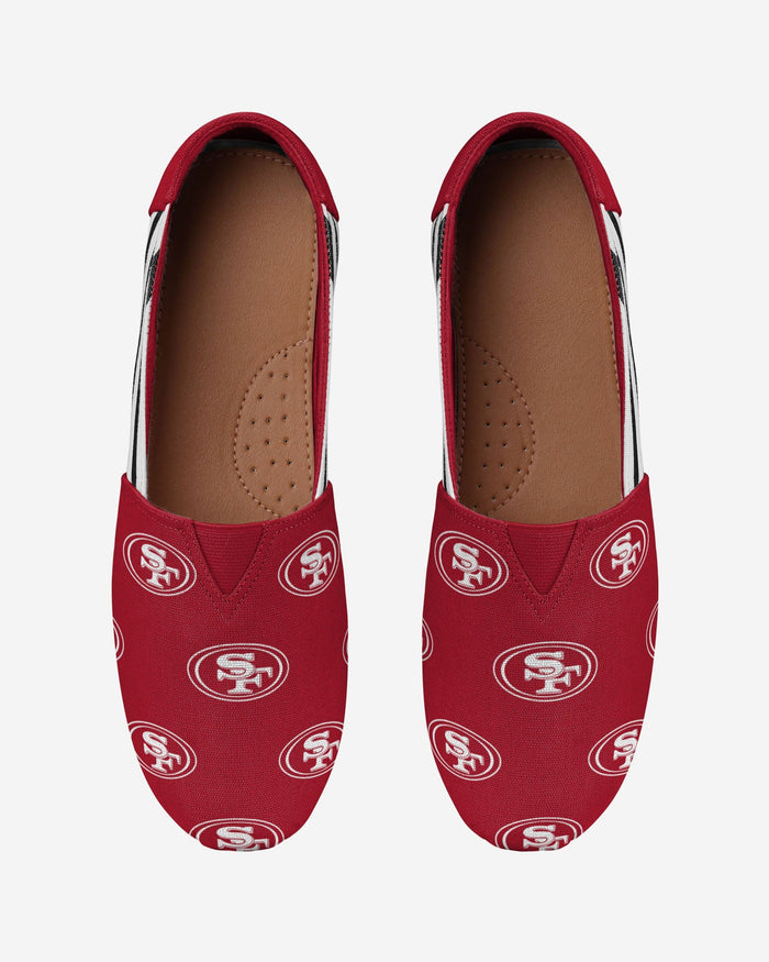 San Francisco 49ers Womens Stripe Canvas Shoe FOCO - FOCO.com