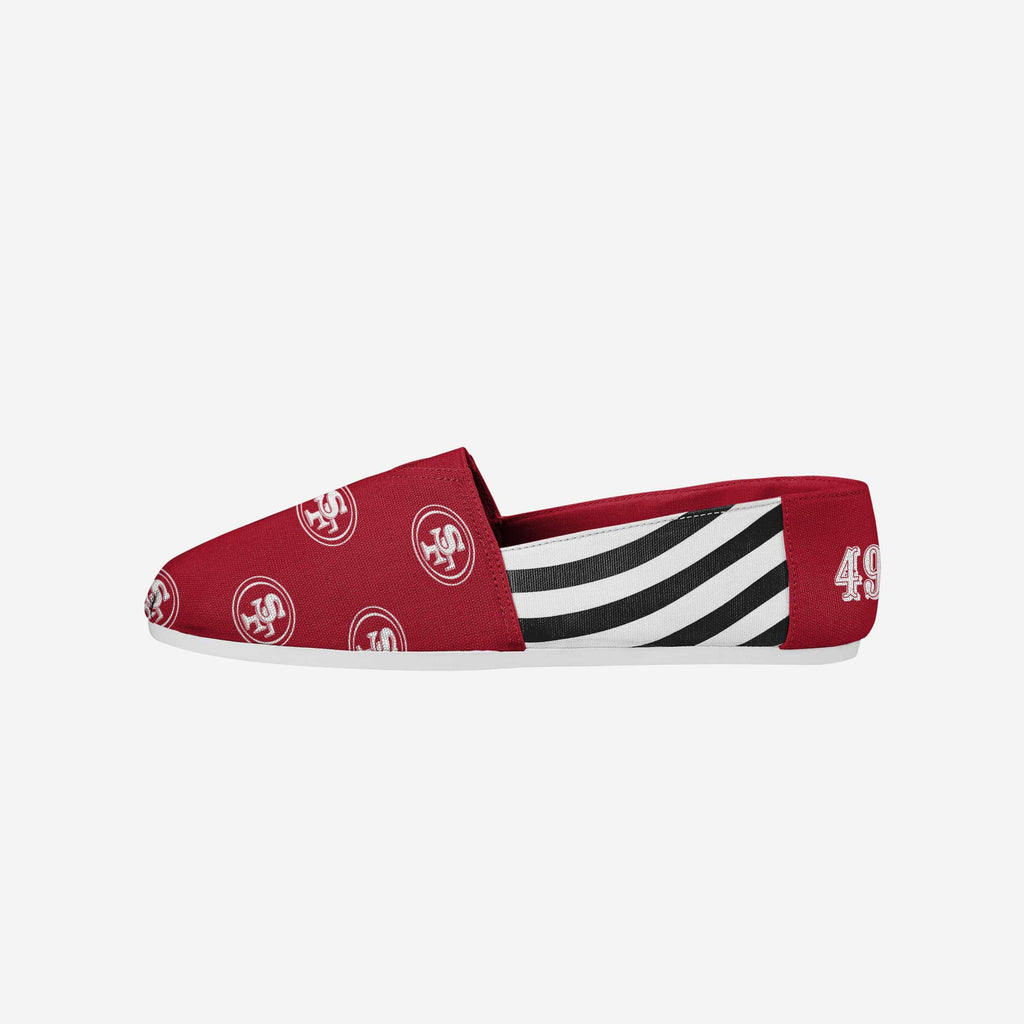 San Francisco 49ers Womens Stripe Canvas Shoe FOCO S - FOCO.com