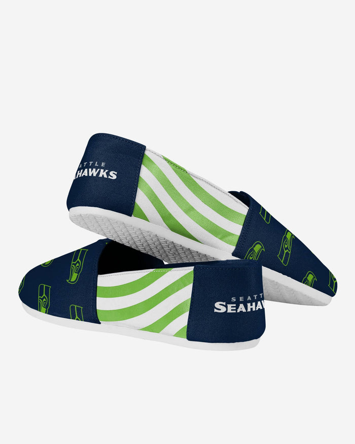 Seattle Seahawks Womens Stripe Canvas Shoe FOCO - FOCO.com