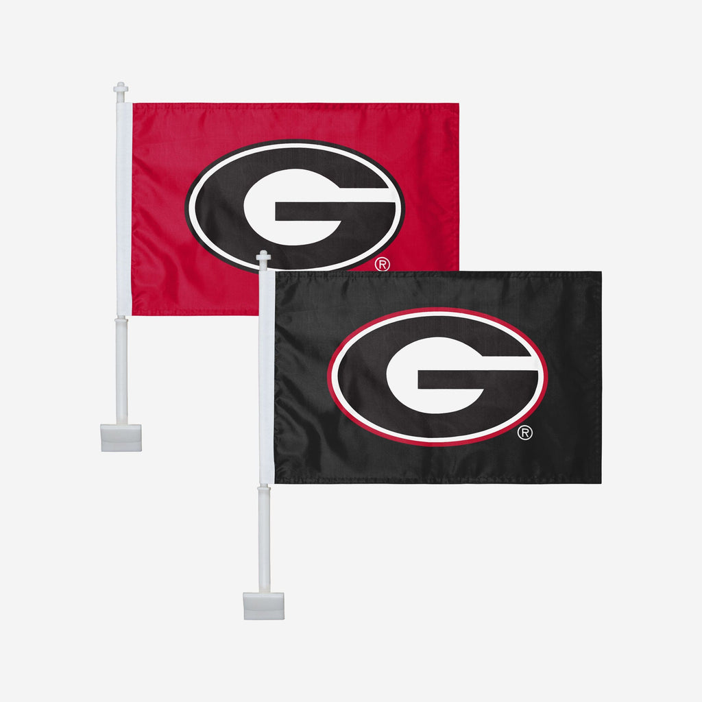 Georgia Bulldogs 2 Pack Solid Car Flag FOCO - FOCO.com