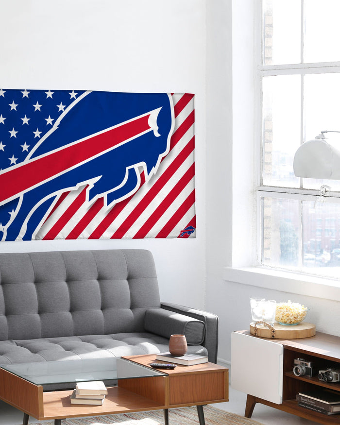 Buffalo Bills Big Logo Americana Horizontal Flag FOCO - FOCO.com