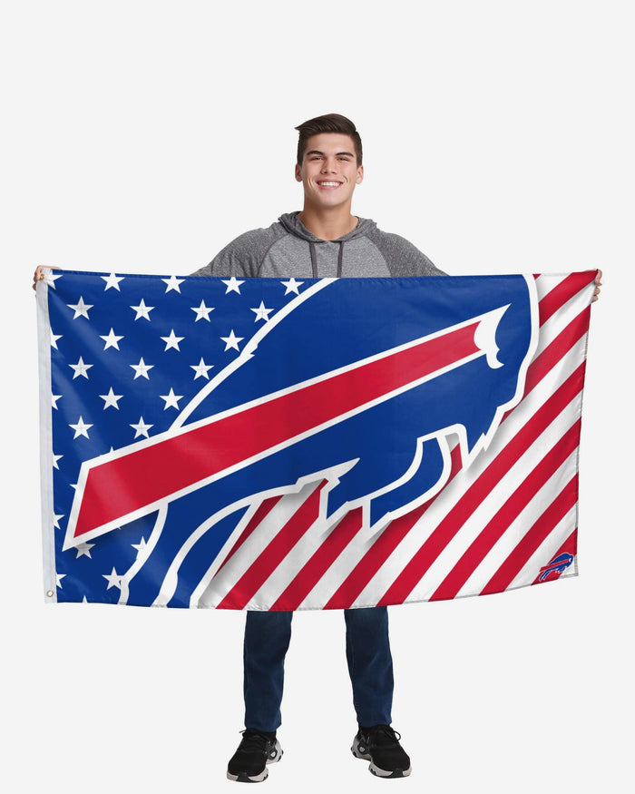 Buffalo Bills Big Logo Americana Horizontal Flag FOCO - FOCO.com