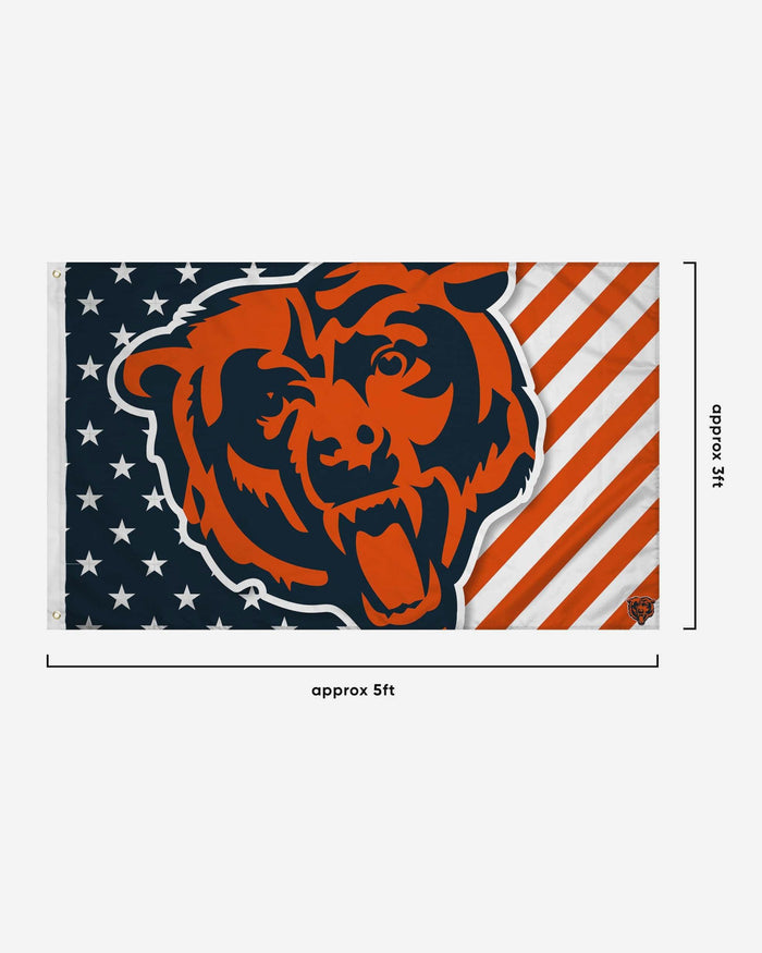 Chicago Bears Big Logo Americana Horizontal Flag FOCO - FOCO.com
