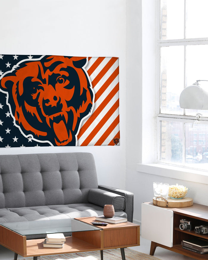 Chicago Bears Big Logo Americana Horizontal Flag FOCO - FOCO.com