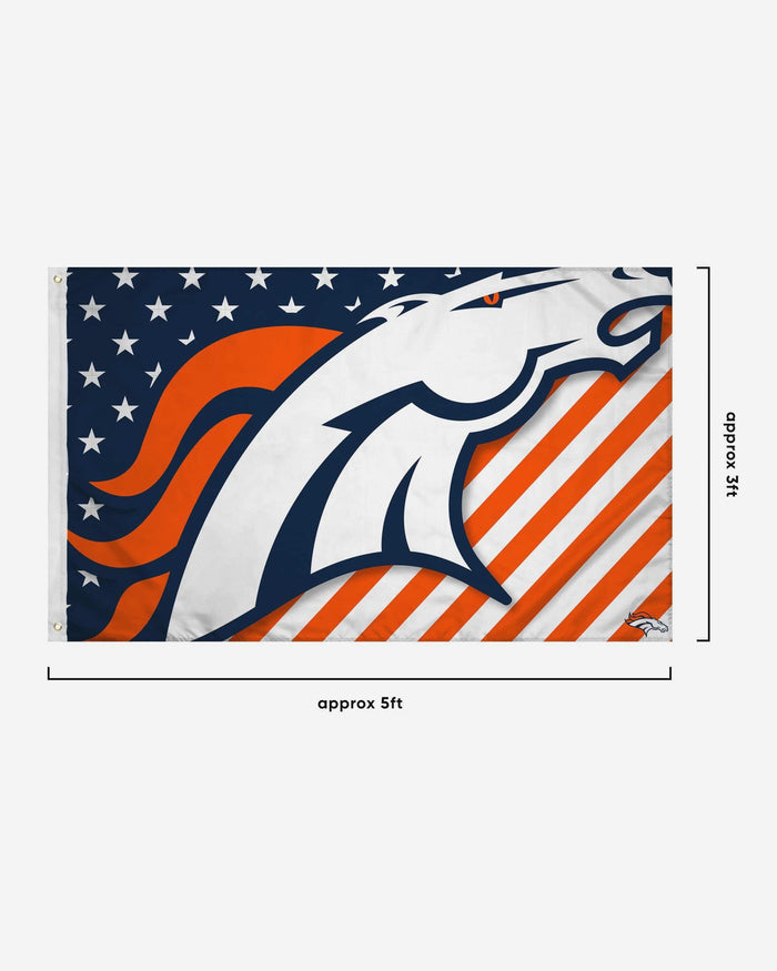 Denver Broncos Big Logo Americana Horizontal Flag FOCO - FOCO.com