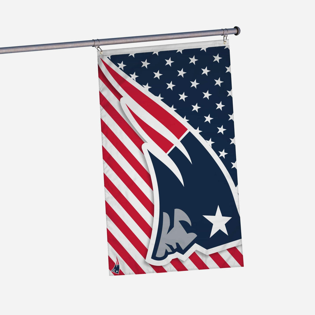 New England Patriots Big Logo Americana Horizontal Flag FOCO - FOCO.com