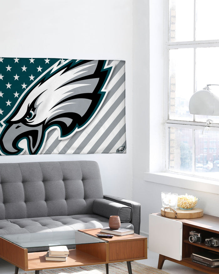 Philadelphia Eagles Big Logo Americana Horizontal Flag FOCO - FOCO.com