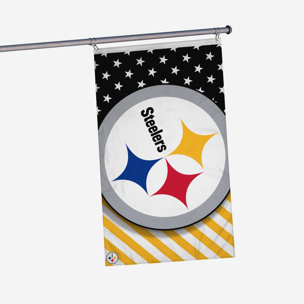 Pittsburgh Steelers Big Logo Americana Horizontal Flag FOCO - FOCO.com