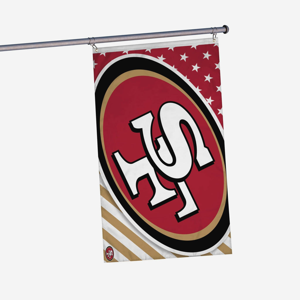 San Francisco 49ers Big Logo Americana Horizontal Flag FOCO - FOCO.com