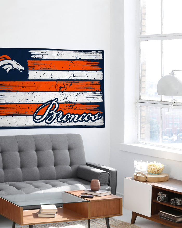 Denver Broncos Brushstroke Americana Horizontal Flag FOCO - FOCO.com