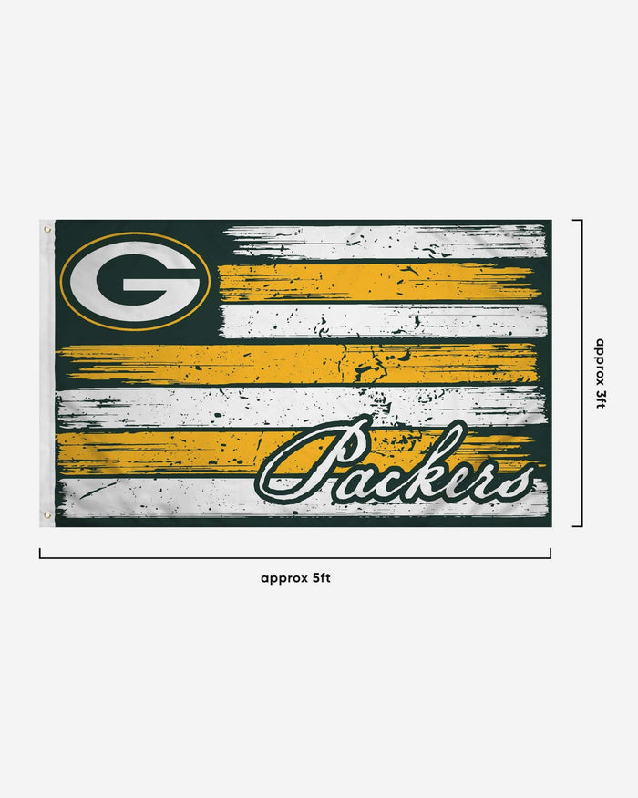 Green Bay Packers Brushstroke Americana Horizontal Flag FOCO - FOCO.com