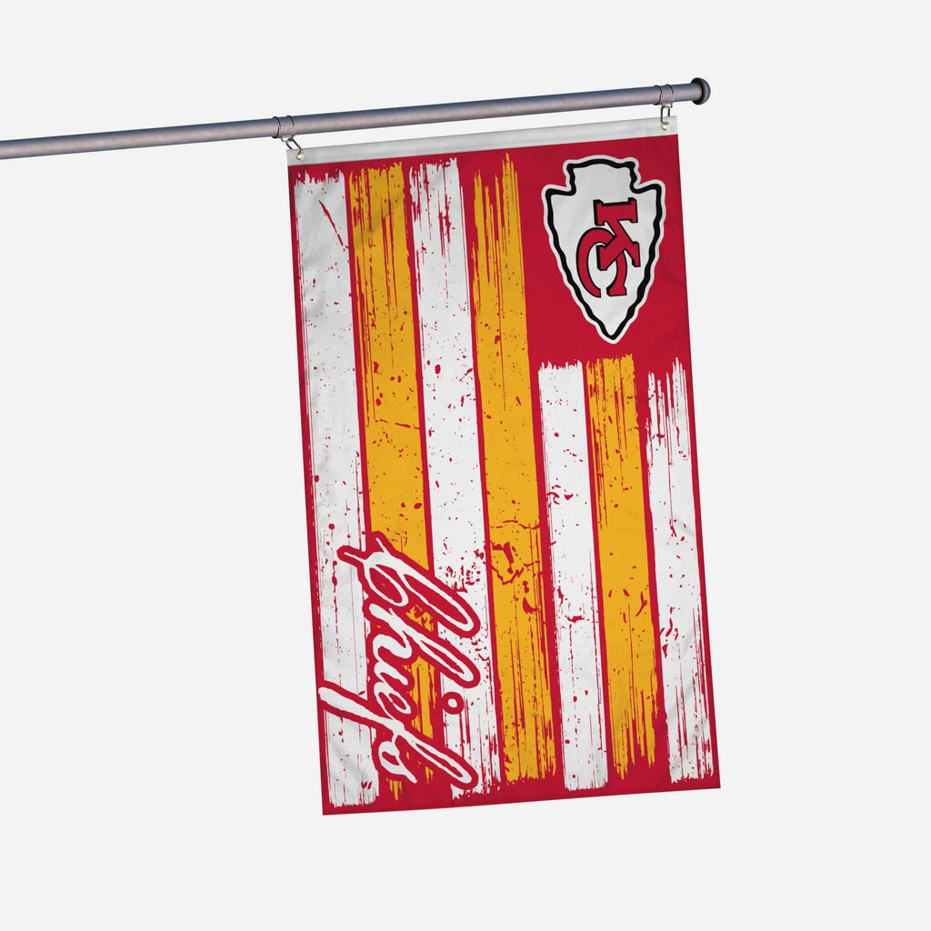 Kansas City Chiefs Brushstroke Americana Horizontal Flag FOCO - FOCO.com