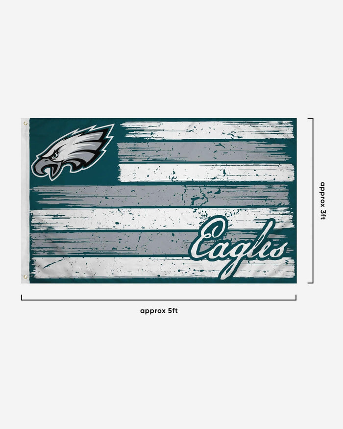 Philadelphia Eagles Brushstroke Americana Horizontal Flag FOCO - FOCO.com