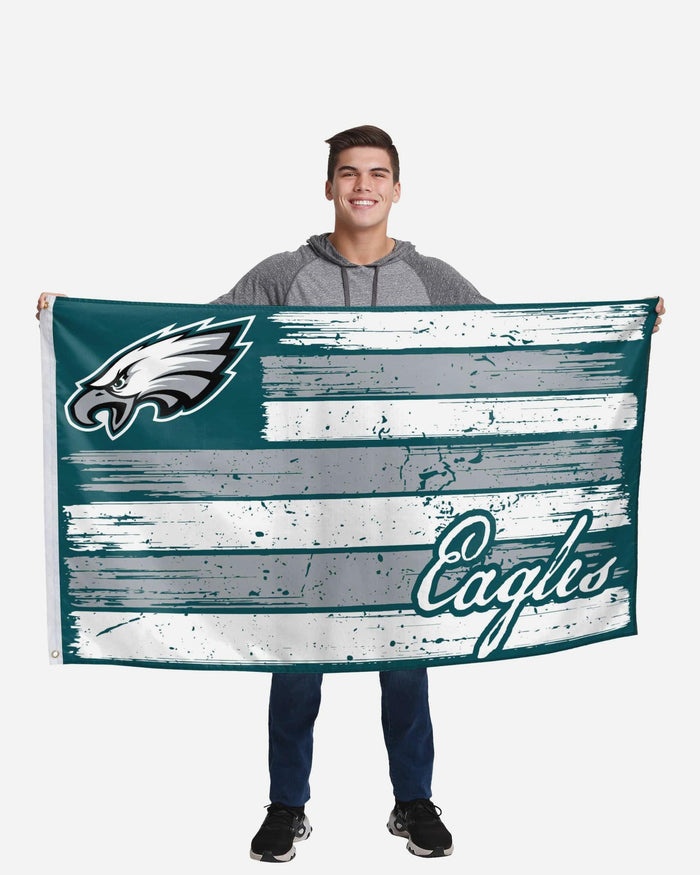 Philadelphia Eagles Brushstroke Americana Horizontal Flag FOCO - FOCO.com
