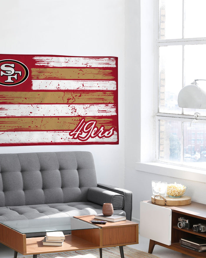 San Francisco 49ers Brushstroke Americana Horizontal Flag FOCO - FOCO.com