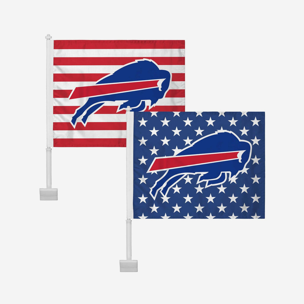 Buffalo Bills 2 Pack Solid Americana Car Flag FOCO - FOCO.com