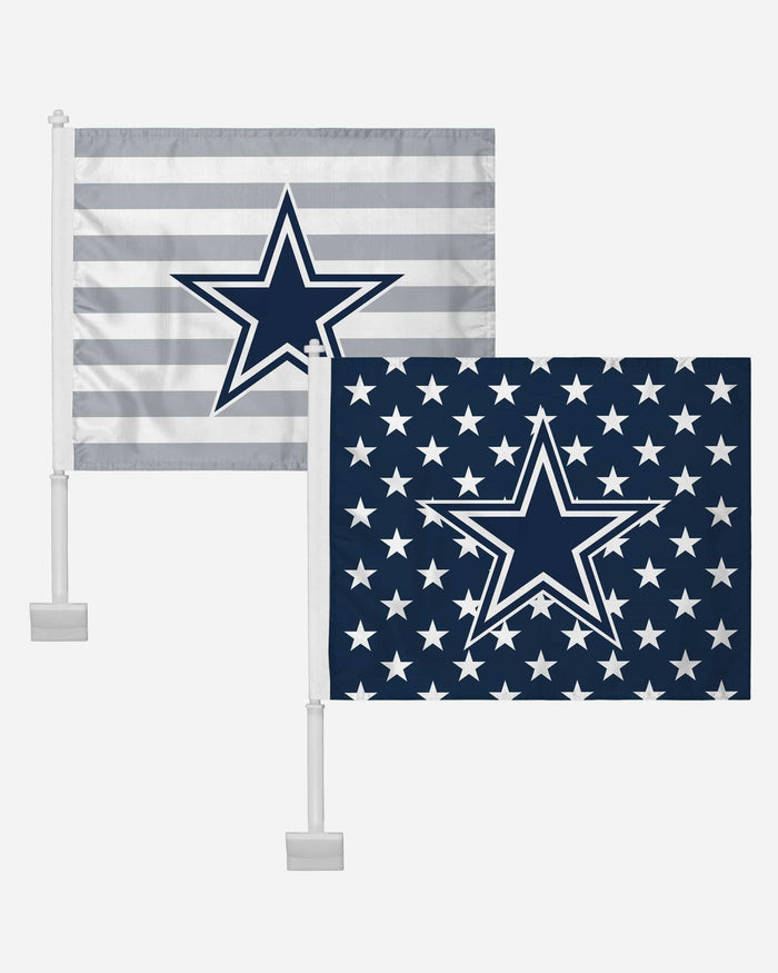 Dallas Cowboys 2 Pack Solid Americana Car Flag FOCO - FOCO.com