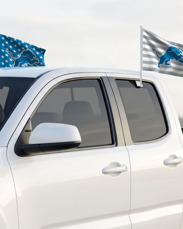 Detroit Lions 2 Pack Solid Americana Car Flag FOCO - FOCO.com