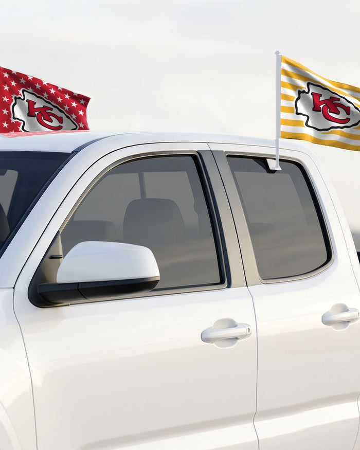 Kansas City Chiefs 2 Pack Solid Americana Car Flag FOCO - FOCO.com