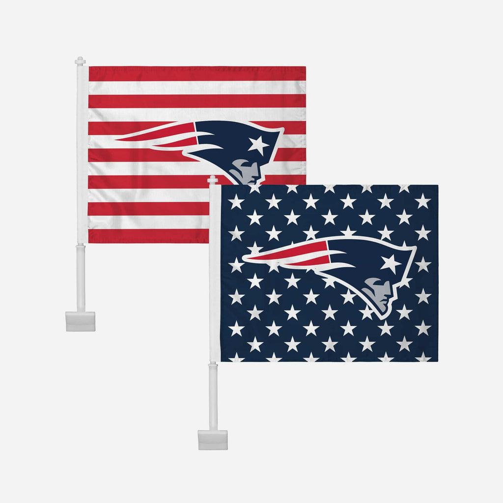 New England Patriots 2 Pack Solid Americana Car Flag FOCO - FOCO.com