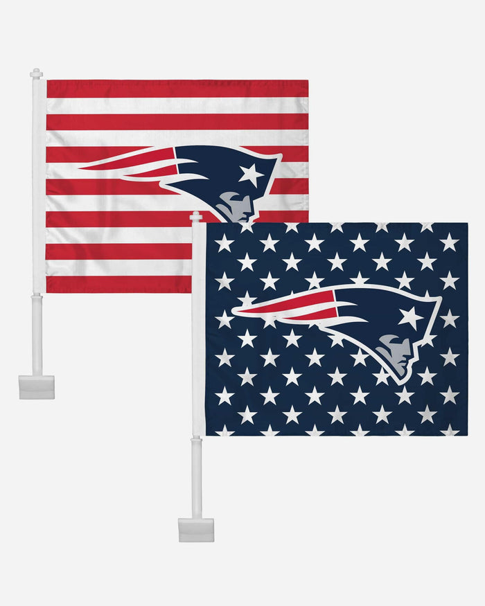New England Patriots 2 Pack Solid Americana Car Flag FOCO - FOCO.com