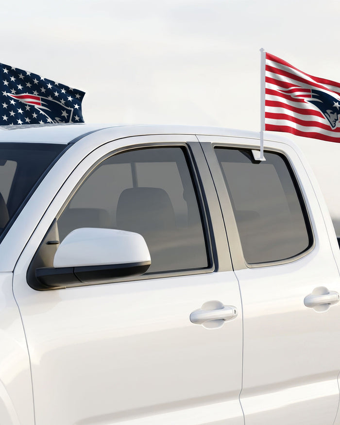 New England Patriots 2 Pack Solid Americana Car Flag FOCO - FOCO.com