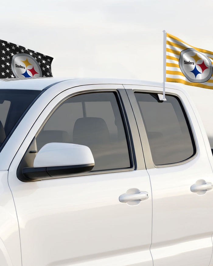 Pittsburgh Steelers 2 Pack Solid Americana Car Flag FOCO - FOCO.com