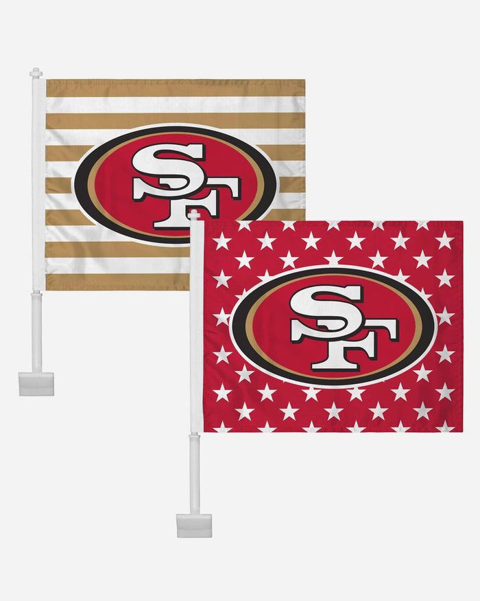 San Francisco 49ers 2 Pack Solid Americana Car Flag FOCO - FOCO.com