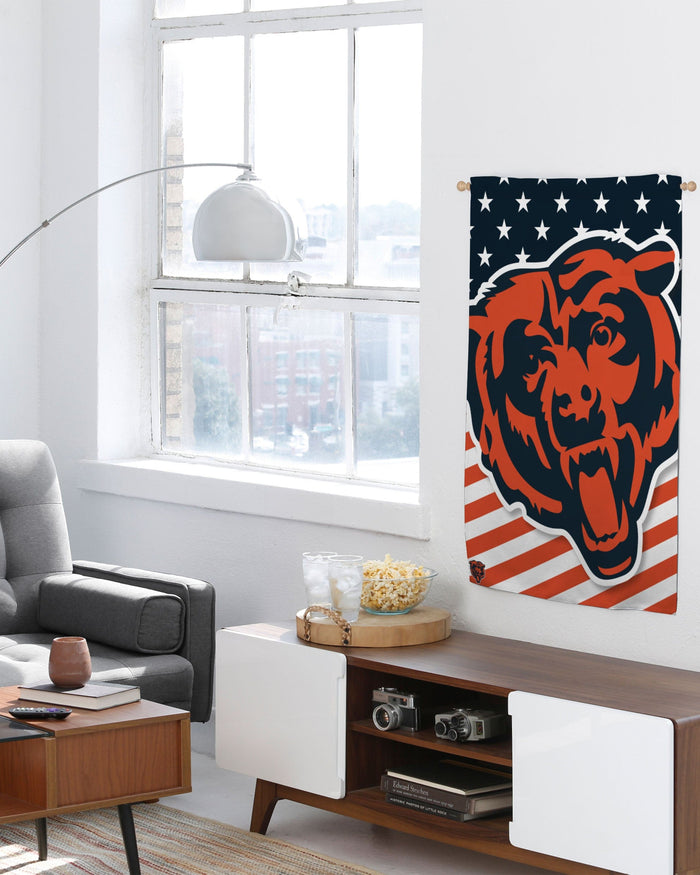 Chicago Bears Big Logo Americana Vertical Flag FOCO - FOCO.com