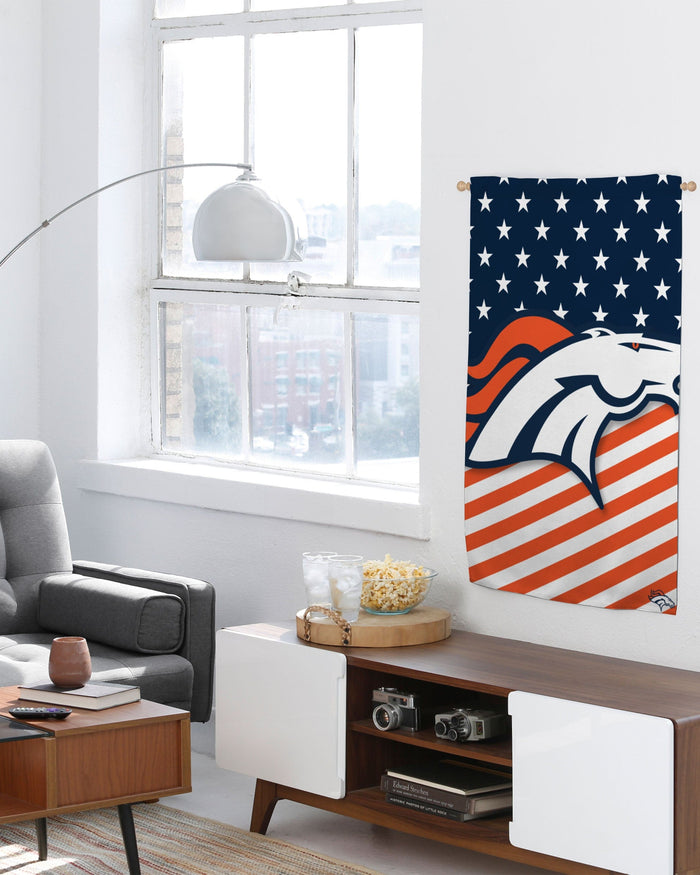 Denver Broncos Big Logo Americana Vertical Flag FOCO - FOCO.com