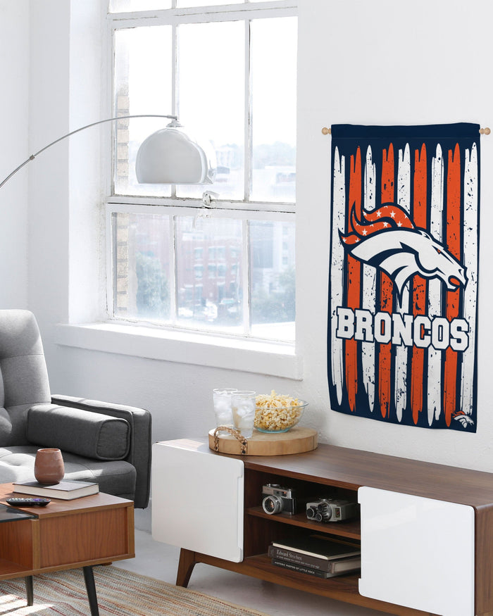 Denver Broncos Brushstroke Americana Vertical Flag FOCO - FOCO.com