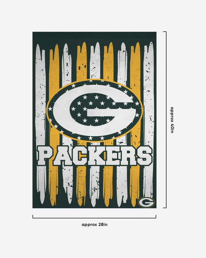 Green Bay Packers Brushstroke Americana Vertical Flag FOCO - FOCO.com