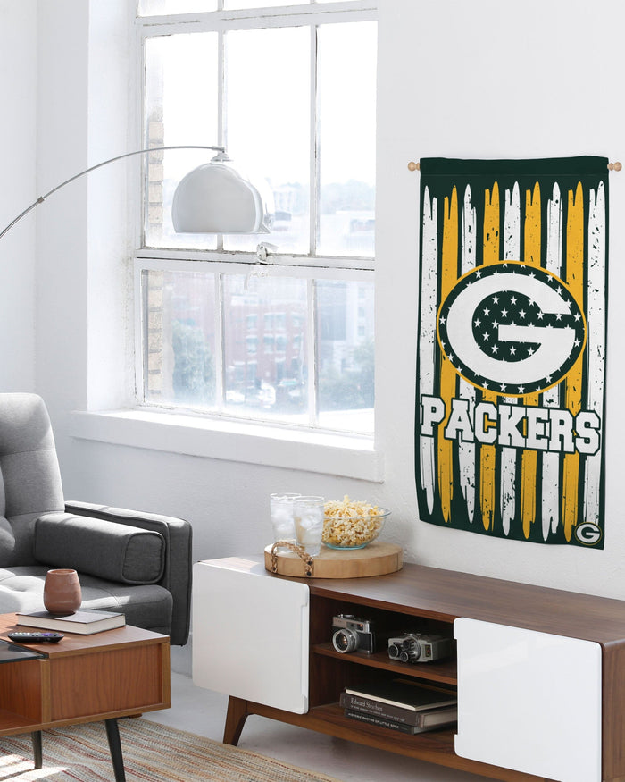 Green Bay Packers Brushstroke Americana Vertical Flag FOCO - FOCO.com