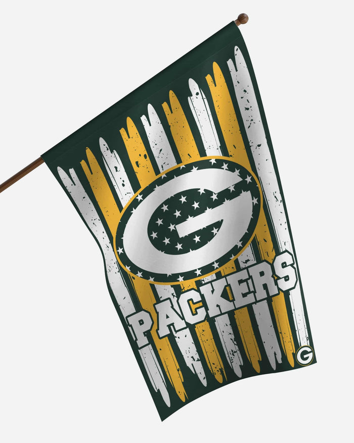 Green Bay Packers Brushstroke Americana Vertical Flag FOCO - FOCO.com