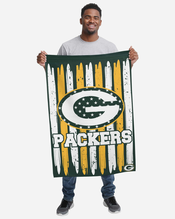 Green Bay Packers Brushstroke Americana Vertical Flag FOCO - FOCO.com