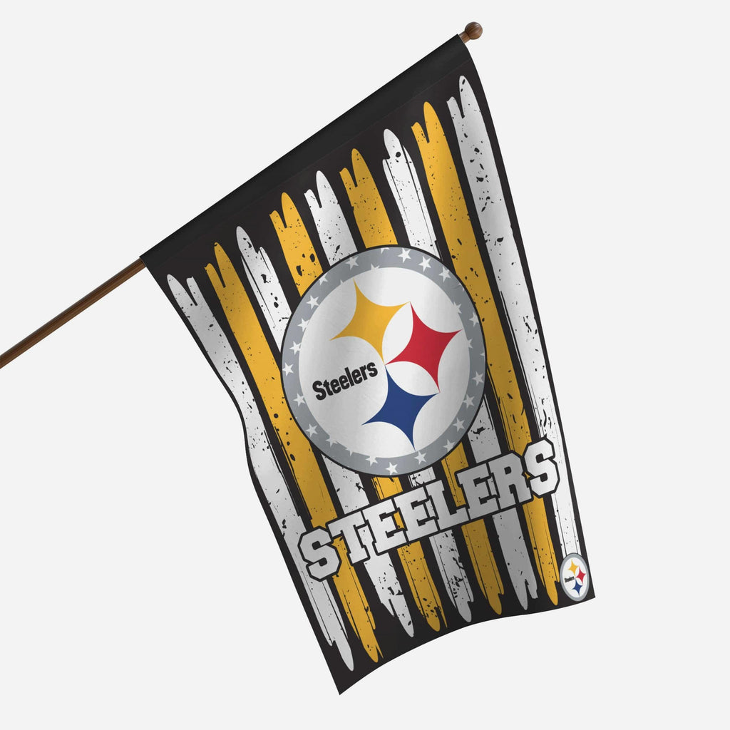 Pittsburgh Steelers Brushstroke Americana Vertical Flag FOCO - FOCO.com