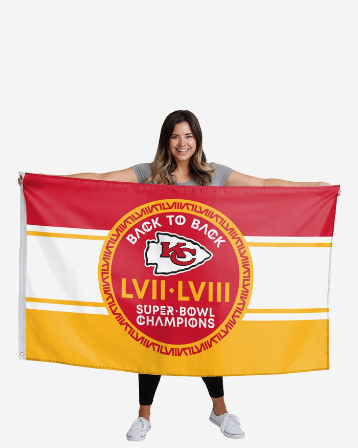 Kansas City Chiefs Super Bowl LVIII Champions Horizontal Flag FOCO - FOCO.com