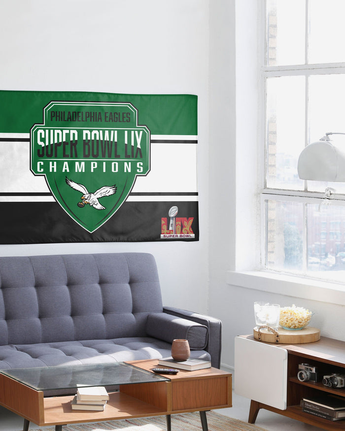 Philadelphia Eagles Super Bowl LIX Champions Kelly Green Horizontal Flag FOCO - FOCO.com