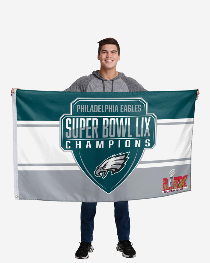 Philadelphia Eagles Super Bowl LIX Champions Horizontal Flag FOCO - FOCO.com