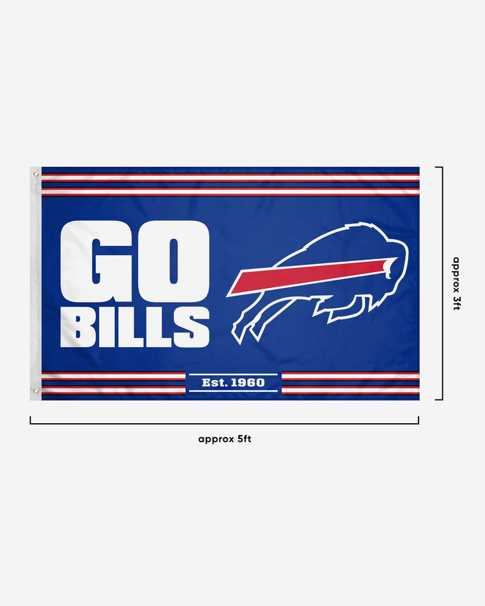 Buffalo Bills Horizontal Slogan Flag FOCO - FOCO.com