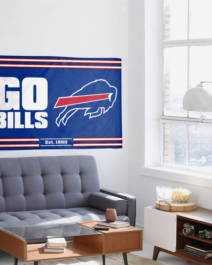 Buffalo Bills Horizontal Slogan Flag FOCO - FOCO.com